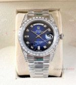 Copy Rolex Day-Date 41 Stainless Steel with Baguettes President Men's Watch